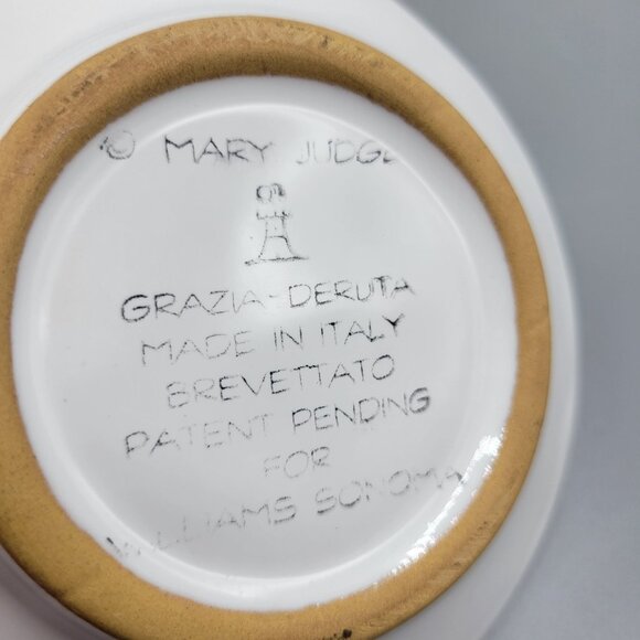 Two Mary Judge Ceramic Olive Oil Dipping Dish Plate Maioliche Michelangelo Italy - Picture 9 of 10